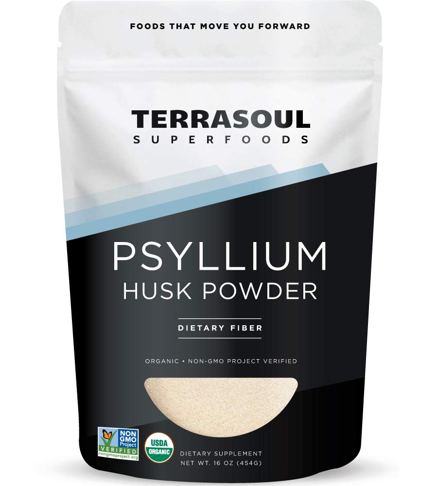 Superalimente Terrasoul Psyllium Powder Organic Husk, 1 Lb - Superfine Texture 