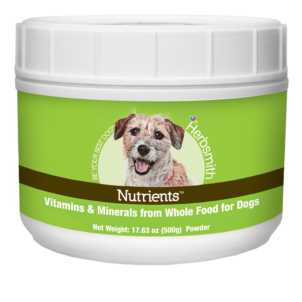 Herbsmith Nutrients Superfood Câine Multivitamine Featuring Vitamine & Minerale de la Whole Foods Boost Kibble sau DIY Raw cu antioxidanți pentru căței Seniori - 17.63 oz