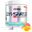 EHP Labs OxyShred Pre Workout pulbere - Preworkout pulbere cu L Glutamina si Acetil L Carnitina, Energy Boost Drink - Bahama Breeze/Beach, 60 Serviri