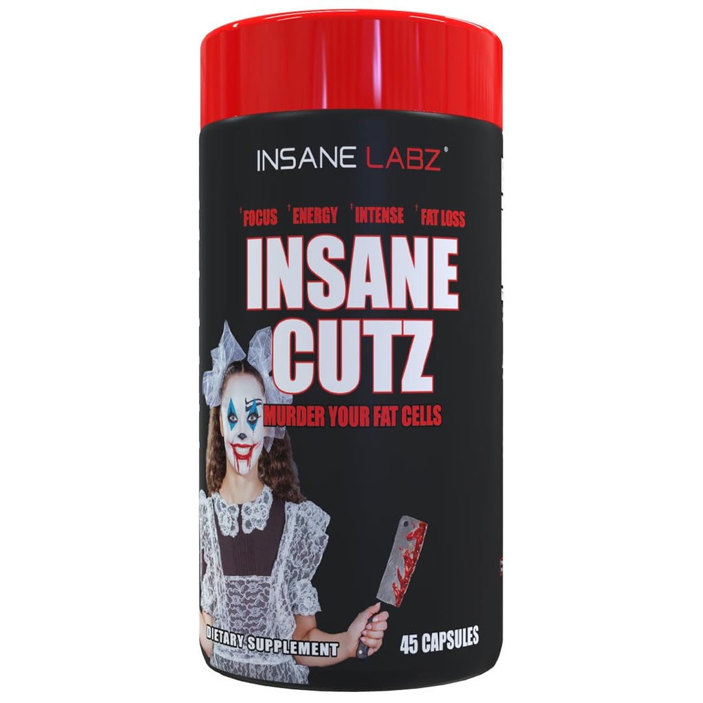 Insane Labz Insane Cutz Intense Fat Burner pentru bărbați și femei, supliment de pierdere în greutate termogenic cu extract de root Dandelion Alimentat de Ampiberry, Appetite Suppressant - 45 Daily Srvgs (45 capsule)