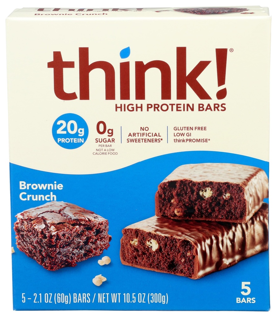 Glanbia Performance Thinkhin High Protein Bars, Brownie Crunch, 5 t