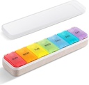 Zannaki Grain Fiber XL Weekly Pill Organizator 7 zi, Pop Open Large Travel Zilnic Pilula Box, Proof de umiditate Deținătorul săptămâna Pilula container, Artrită Medicină prietenoasă Case pentru supliment de medicamente vitamine