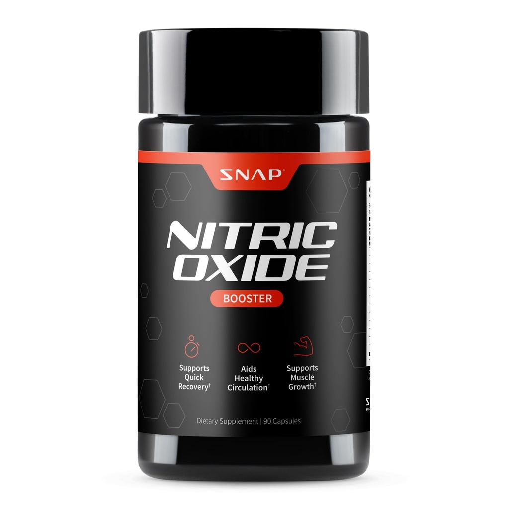 Snap Suplimente Oxid de azot Booster Pre Workout, Muscle Builder - L Arginine, L Citruline 1500mg Formula, Tribulus Extract & Panax Ginseng, Putere & Rezistență (90 capsule)