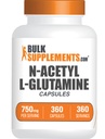 BulkSupplements.com N-Acetyl L-Glutamine Capsule - Glutamina Supliment, Amino Acids Supliment - Gluten gratuit, 1 capsulă per Serving (750 mg), 360 Conte (Pachet de 1)
