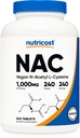 Nutricost N-Acetyl L-Cysteine (NAC) 1000 mg, 240 comprimate Vegane - fără OMG, gluten gratuit, supliment vegetarian