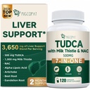 Migcopat 7-in-One TUDCA Supliment, 3650 mg cu Milk Thistle, NAC, Alpha Lipoic Acid, Dandelion Root, Bile Salts TUDCA pentru ficat Cleanse Detoxifiere & Reparație, Bile Flow și suport digestiv - 120 capsule
