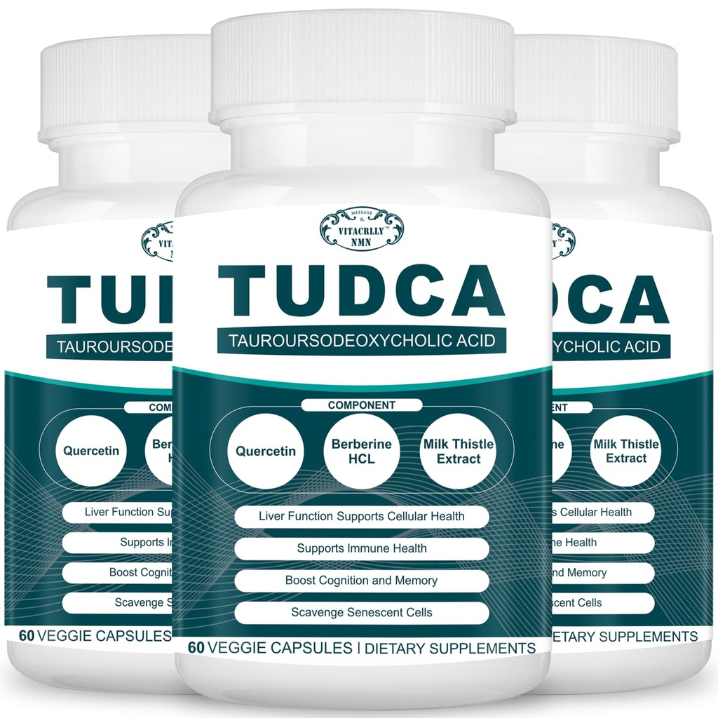 2200MG TUDCA Suplimente hepatice - Complex de suplimente pentru Sare Bile pentru Detoxifiere si Curatare Ficat, Gallbladder Cleanse, Digestive Health 180 Capsule