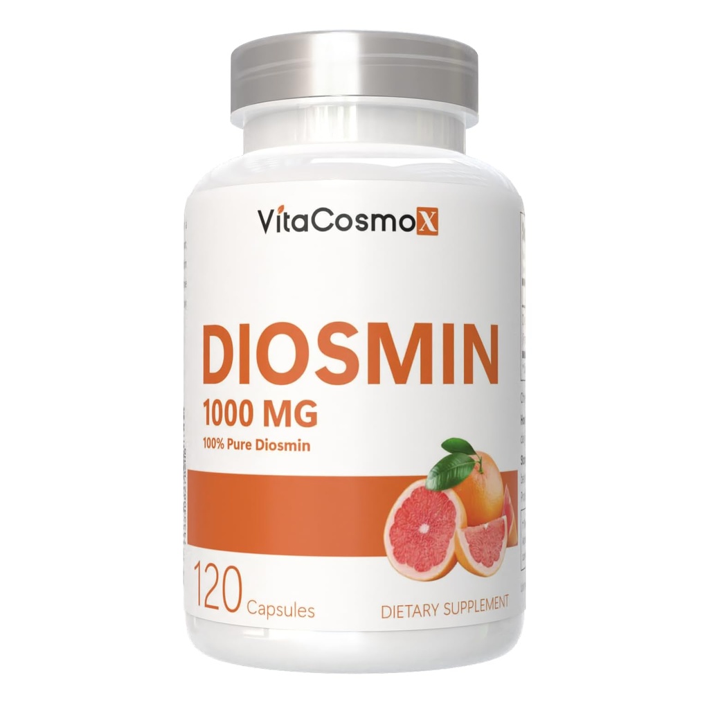 Diosmin Capsule, 120 Conte, 1000 mg Serving, Vegan, Citrus Bioflavonoids 100% Vegetarian, Non-GMO & Gluten gratuit Diosmin Supliment cu puterea maxima