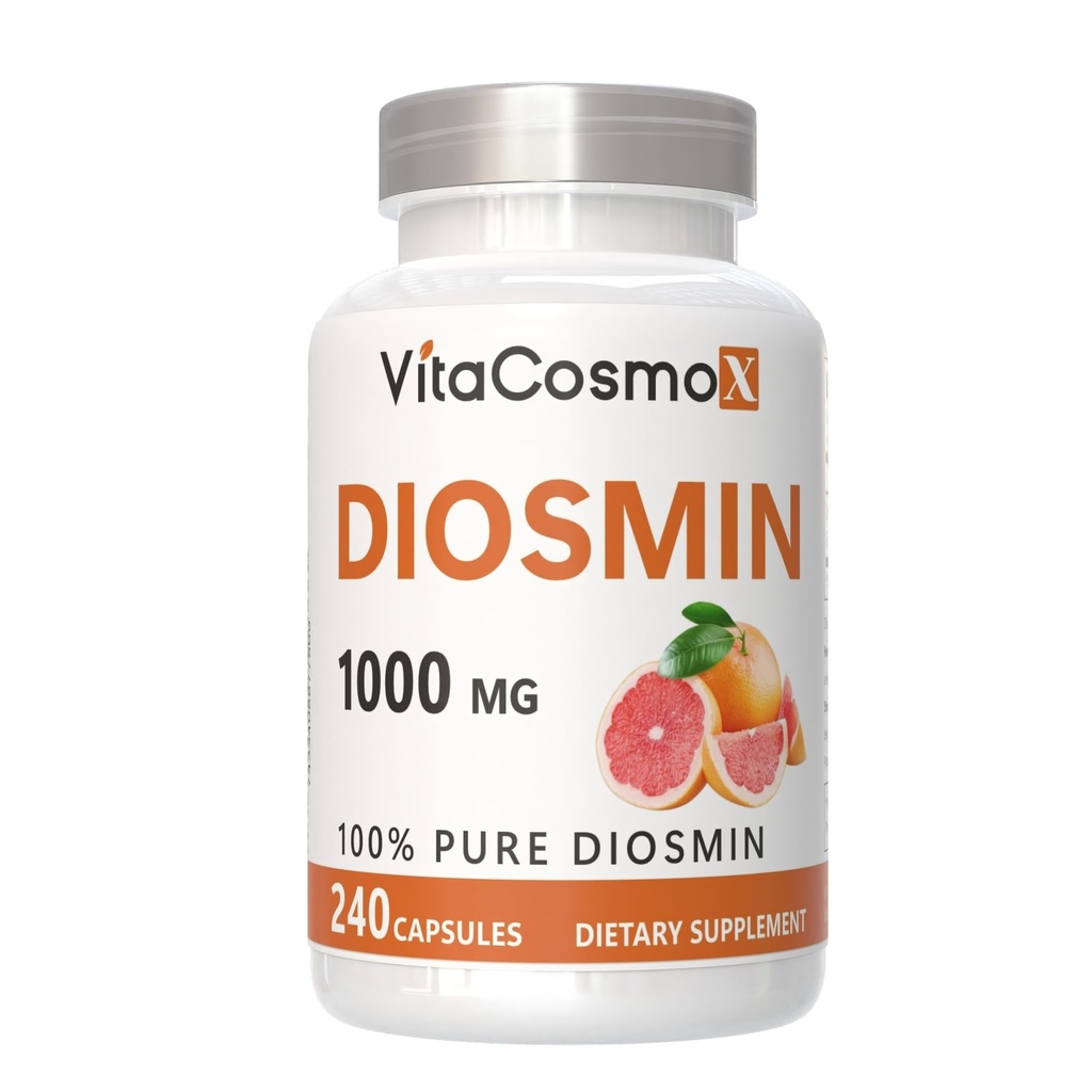 Diosmin Capsule, 240 Conte, 1000 mg Serving, Vegan, Citrus Bioflavonoids 100% Vegetarian, Non-GMO & Gluten Free Diosmin Supliment cu puterea maxima