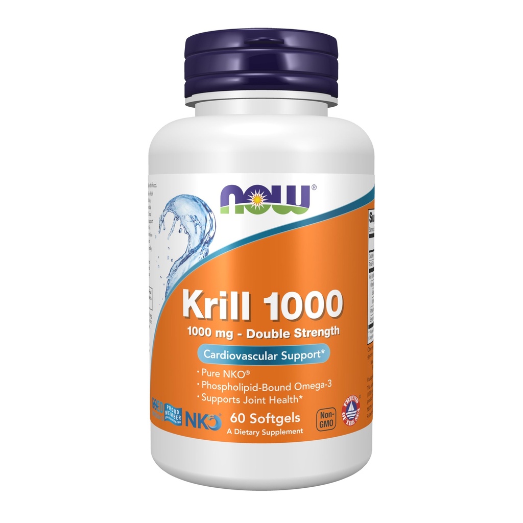 now Foods Suplimente, Neptun Krill, Dublu Putere 1000 mg, Fosfolipid-Bound Omega-3, 60 Softgels