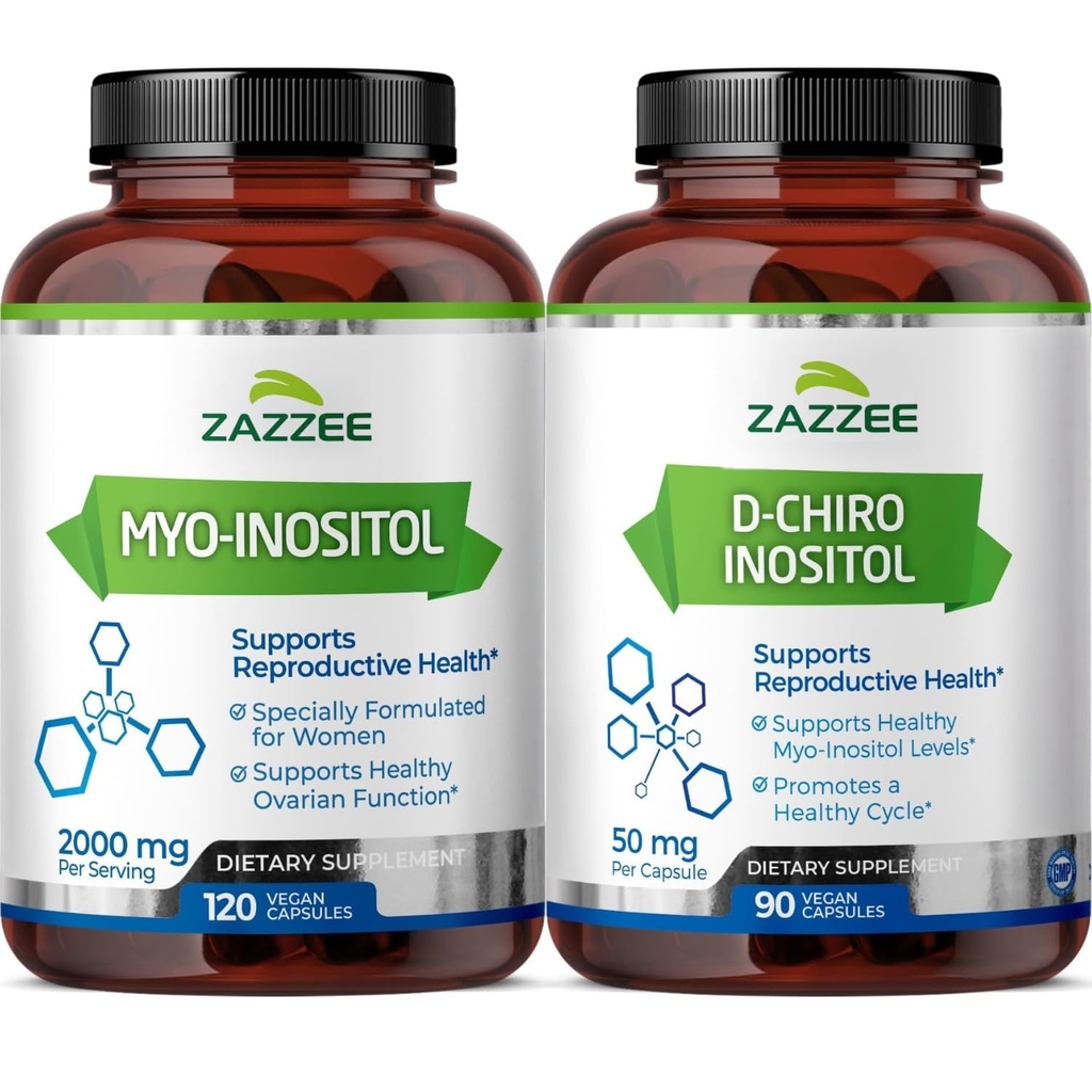 Zazzee 40:1 Ratio Myo şi D-Chiro Inositol Supliment pentru femei 