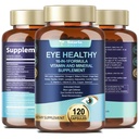 AREDS 2 Vitamine de ochi și extract de afine minerale Omega-3, Vitamină oculară pentru Seniori Sanatate maculara si ochi uscati, Vitamine oculare Lutein și Zeaxantină Suport Strench ochi & Hidratare (120 capsule)