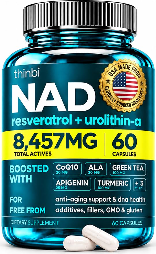 Suplimentul NAD 300Mg Rezistenţă suplimentară NMN Liposomal alternativ + Ceai verde pentru femei şi bărbaţi w/ Urolitin A, Resveratrol, CoQ10, Acid alfa lipoic