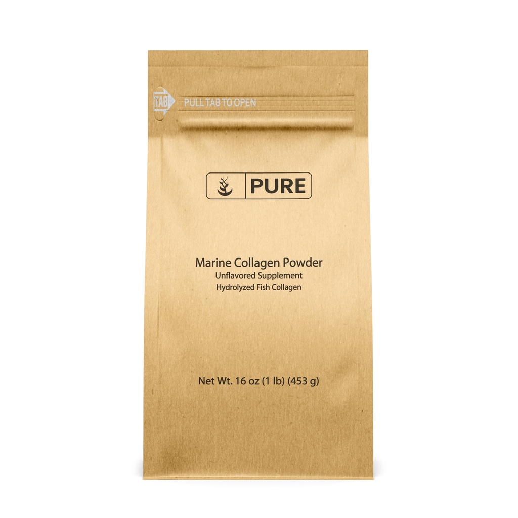 Ingrediente originale pure Powder Colagen Marine (1 lb) Natural & Nearomated, Peptide de proteine, sac reutilizabil