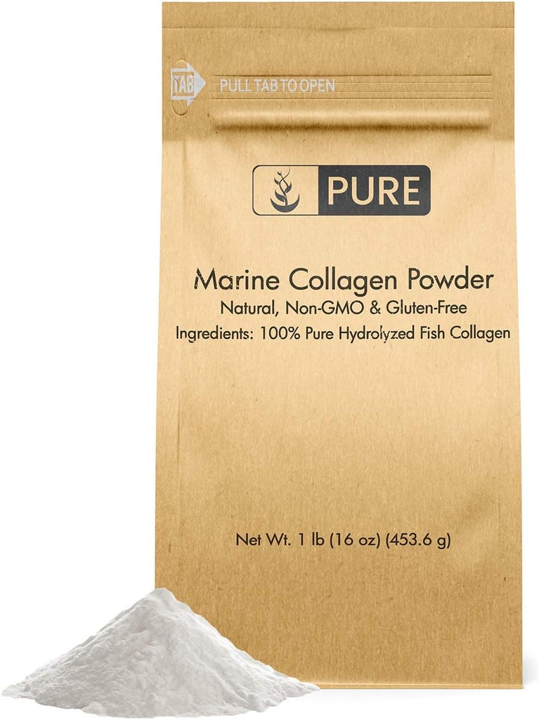 Ingrediente originale pure Powder Colagen Marine (1 lb) Natural & Nearomated, Peptide de proteine, sac reutilizabil
