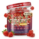 Creatine Gummies for Women, 5000mg Pre-workout Muscle Force & Energy Support, 0 Sugar Creatine Gummy cu L-Taurină, Zinc, B12 B6, Aroma de căpșuni, Vegan - 120 Gumies