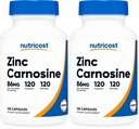 Nutricost zinc Carnosine 86mg, 120 capsule - non-GMO, gluten gratuit, zinc L-Carnosine Supliment (Pachet de 2)