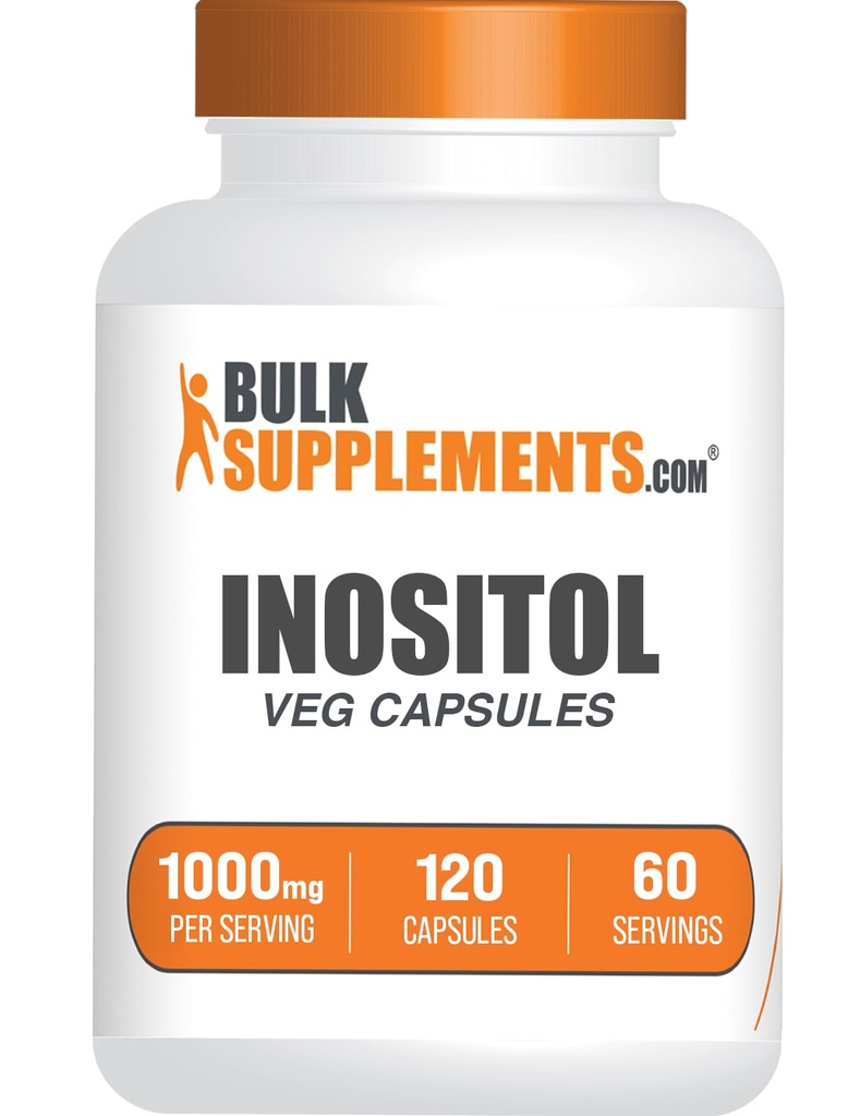 BulkSupplements.com Capsulele de inozitol - Vitamina B8, Inositol 1000mg pentru wellness generală - Gluten gratuit, 2 capsule per Serving, 120 Conte (Pachet de 1)