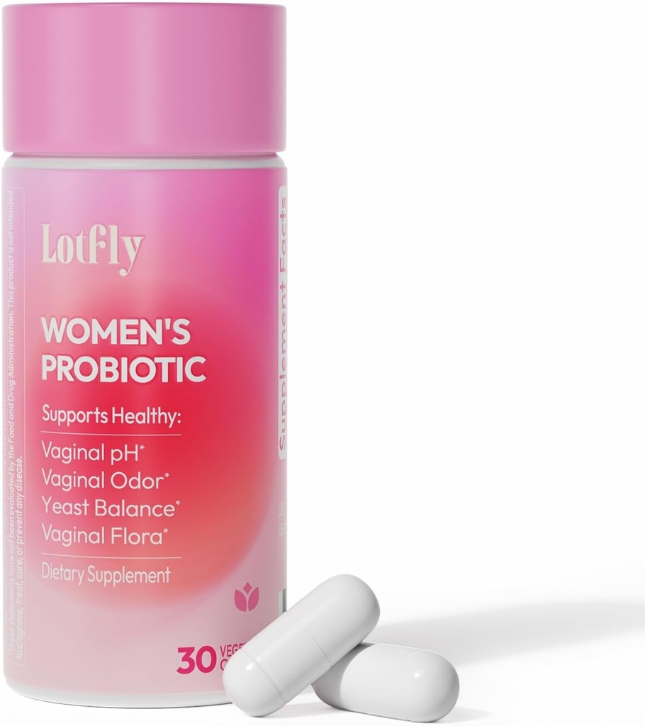 Probiotice vaginale pentru femei 100 miliarde CFU cu extract de cranberry pentru echilibrul pH-ului și suport UTI, Plus prebiotice și Lactobacillus, acțiune triplă pentru sănătatea vaginală, urinară și gută, 30 capsule