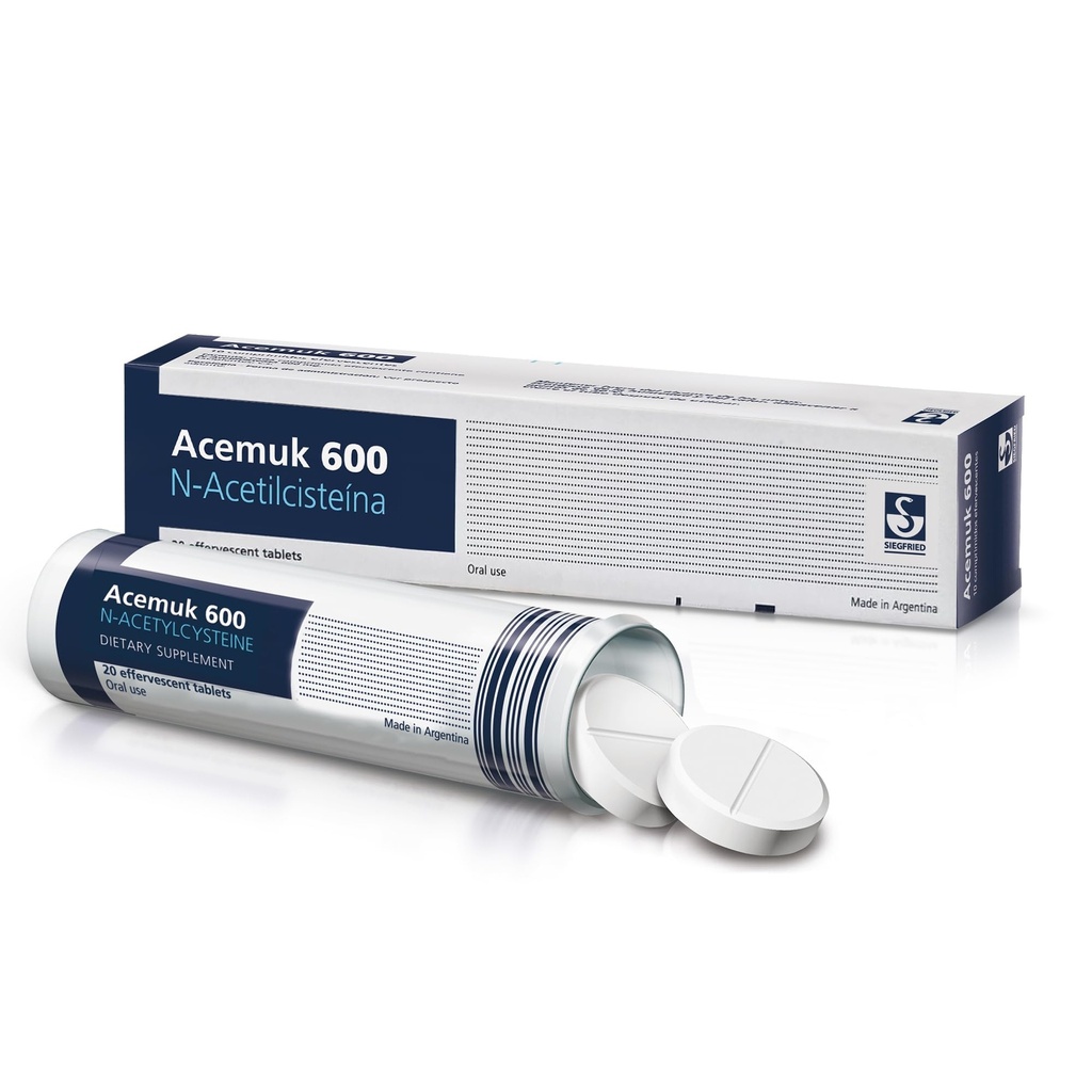 N-Acetilcisteină (NAC) 600mg - Susţine sănătatea respiratorie, funcţia imună, dezintoxicarea hepatică şi renală - Antioxidant potent, uşor de absorbit - 20 comprimate (1-Pachet)