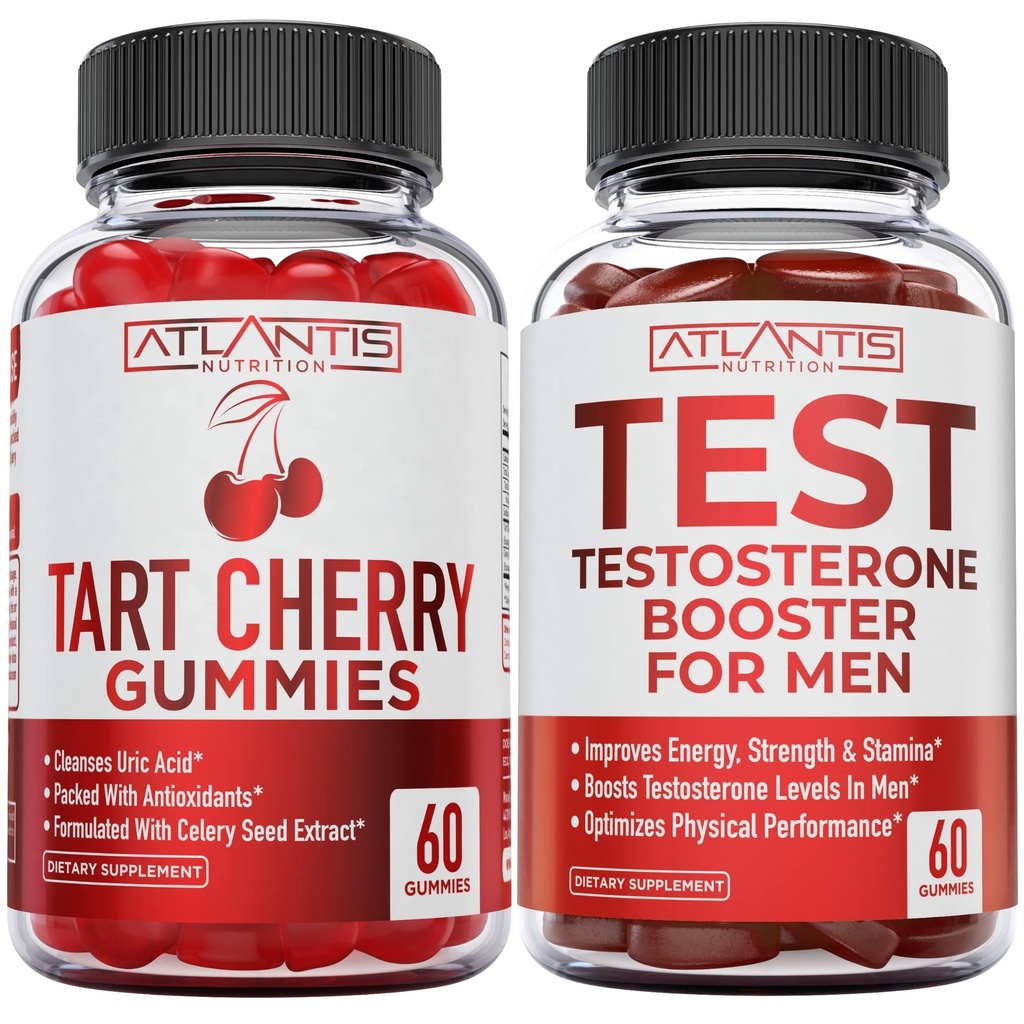 Atlantis Nutrition Tart Cherry 60 Gumries + Testosteron Booster 60 Gummies