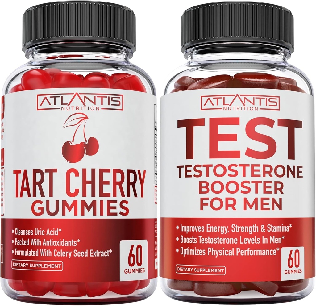 Atlantis Nutrition Tart Cherry 60 Gumries + Testosteron Booster 60 Gummies