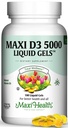 Maxi Health D3 5000 Geluri lichide - Vitamina naturala D3 - Supliment nutritiv - 180 capsule - Kosher