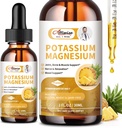 2 ambalaj supliment de magneziu de potasiu lichid - absorbţie mare Complex de magneziu 500mg & Potasiu 99mg Plus Calciu, vitamina D3, zinc pentru picioare cramps & Bone & Immune Support - 2 Fl oz