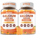 Calciu 1200 mg cu vitamina D3 Gume - Calciu + Supliment Turmeric pentru femei și bărbați cu vitamina K2 B12 - Suport Bone & Musculare - Zahăr fără - Vegan (120 Conte)