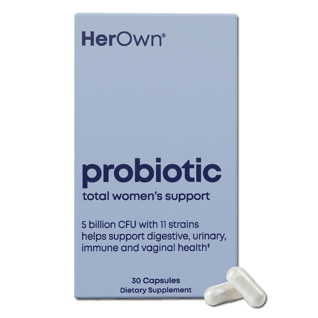 Probiotice proprii pentru femei, 5 miliarde CFU cu prebiotice, Suporturi Digestie sanatoasa, 11 Strains, Gluten si Soy Free, Vegan, Non-GMO, 30 capsule, 30 Servings