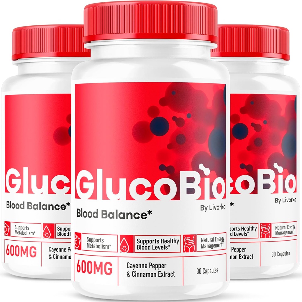 (3 ambalaj) Capsule GlucoBio - Pastile oficiale de suport pentru Gluco Bio, Formula avansată pentru echilibru global, GlucoBio pastile, GlucoBio Supliment, Glucovio Recenzii, 90 capsule pentru 3 luni