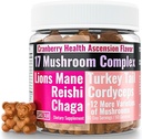 SHIZAM 17 Gumies Complex de ciuperci pentru adulți Chaga Lions Mane Cordyceps Coama lui Reishi Lion Coada Curcanului Turcia Coada, Mai bine supliment zilnic Alt pentru capsule si praf Vitamine Super-Blend 10