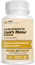 Nootropuri pure - Coama Leului Organic 8:1 Mushroom 500 mg 