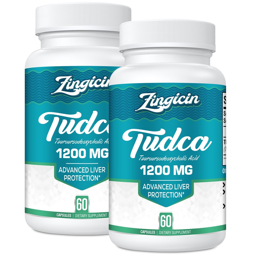 Suplimentul TUDCA 1200mg - 120 Capsule Veggie,Powerful TUDCA Sare Bile Suplimente pentru ficat,Digestia