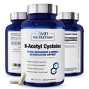 1MD Nutrition NAC Supliment N-Acetyl Cysteine - NAC 600 mg - Antioxidant Supports Detox and Glutatione Production - N Acetilcisteină Supliment respirator pentru sănătatea plămânilor - 60 Capsule