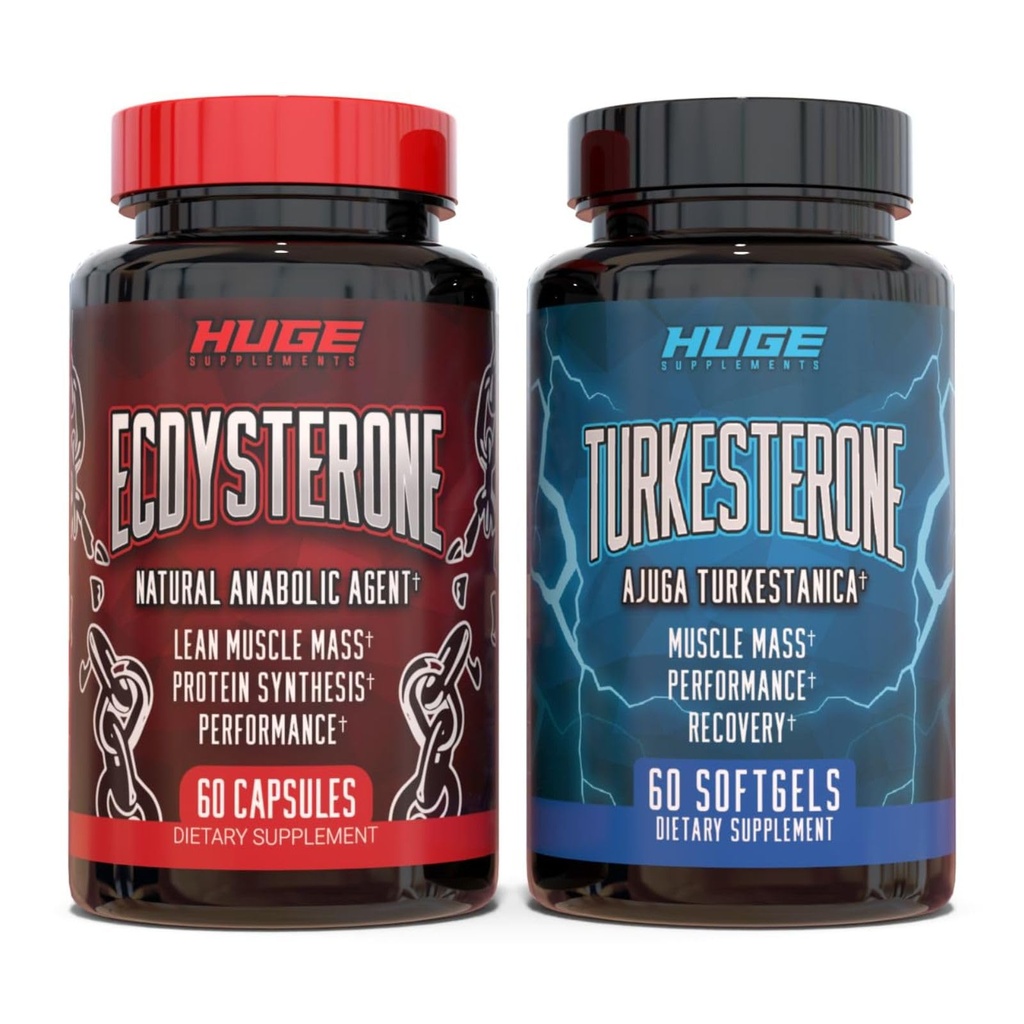 Suplimente uriaşe Turkesteron & Ecdysteron Stack, Construi musculare & Putere, Tehnologie de absorbţie îmbunătăţită (60 Servings)