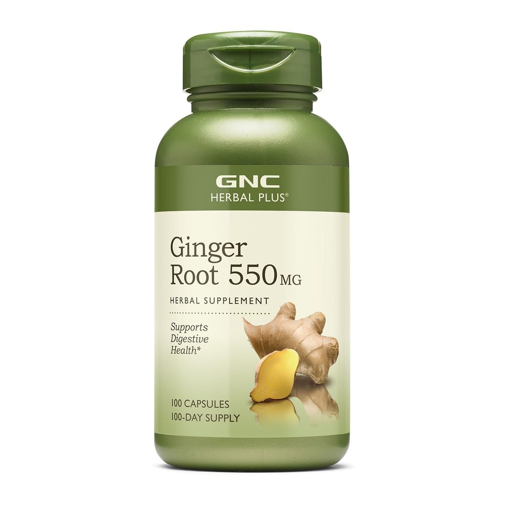 GNC Herbal Plus Ginger Root 550mg Supliment, Suporturi Digestive Health, 100 Servings