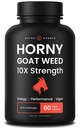 NutraChamps Horny Goat buruieni, 1000 mg Epimediu Suplimentul de energie, 10X Putere Icariin, Ginseng, Tribulus & Maca Pastile pentru femei si barbati, Absorbtie imbunatatita cu Pepper negru, 60 Vegan capsule