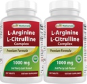Cele mai bune naturale L-Arginina L-Citrulline Complex 1000 mg 250 comprimate (250 Count (Pachet de 2))