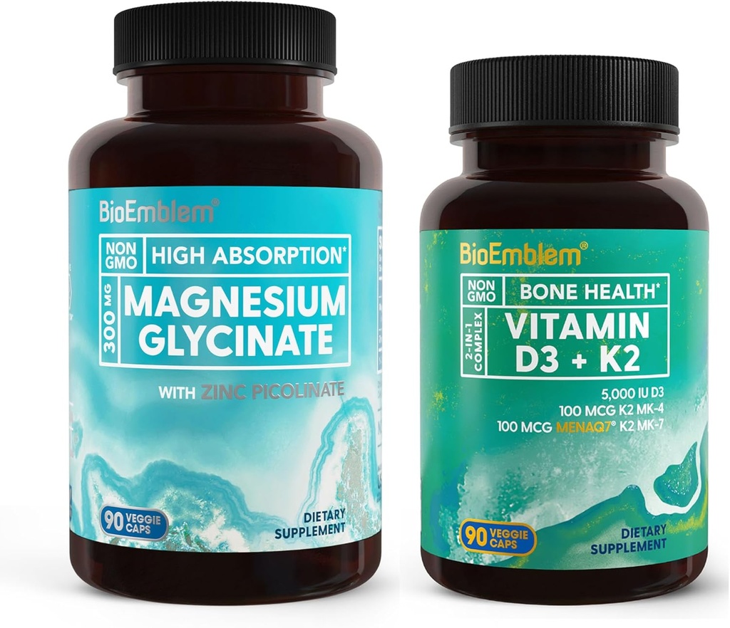 BioEmblem Magnesium Glycinate with Zinc and Vitamin D3 K2