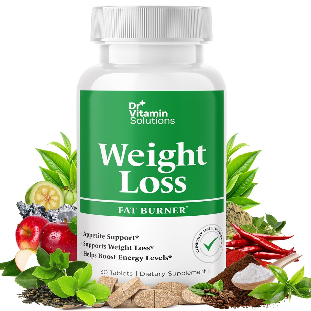 Arzător de grăsime pentru femei și bărbați, pierdere în greutate & Pastile dietetice suprimante, Booster metabolic termogenic cu ceai verde, Garcinia Cambogia, Crom - Natural, non-GMO - 30 zile de aprovizionare, Dr Vitamina