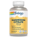 CItrat de magneziu SOLARAY 400mg - Supliment de magneziu - sanatate osoasa, muschi, relaxare si suport de sanatate cardiaca - Absorbtie imbunatatita, Vegan, Gluten gratuit, 60 zile de garantare, 60 serviri, 180 VegCaps