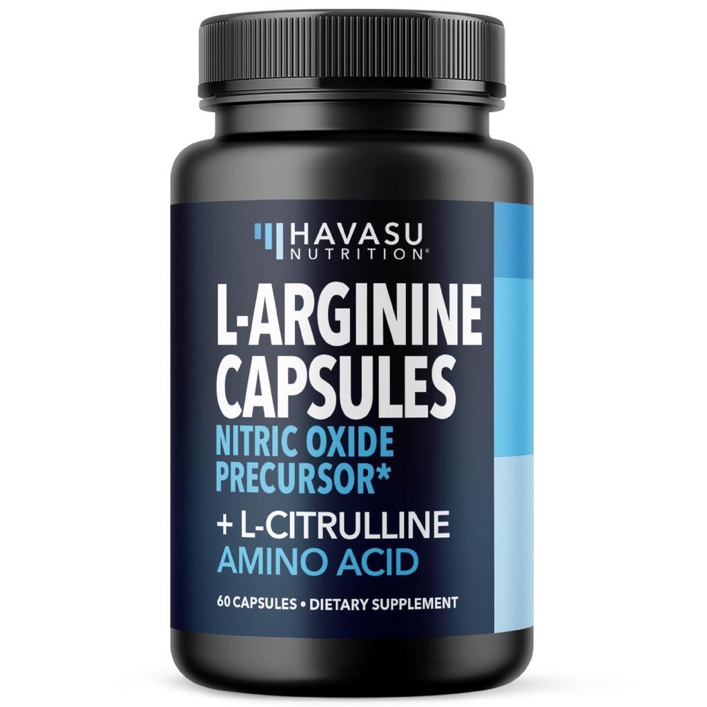 Capsulele L-Arginină cu L-Citrulină - Suplimentul oxidului azotic - L Arginină și L Citrulină Blend - 60 Număr - Capsule Vegane, Non-GMO pentru performanță, anduranță și suport muscular - 1 lună de aprovizionare