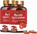 Capsule de lycopene, Licopen natural 200 mg cu Reishi Organic Mushroom 200 mg Supliment pentru sănătate prostată şi suport imunitar - Gluten-Free, non-GMO, 60 capsule (2 ambalaj)