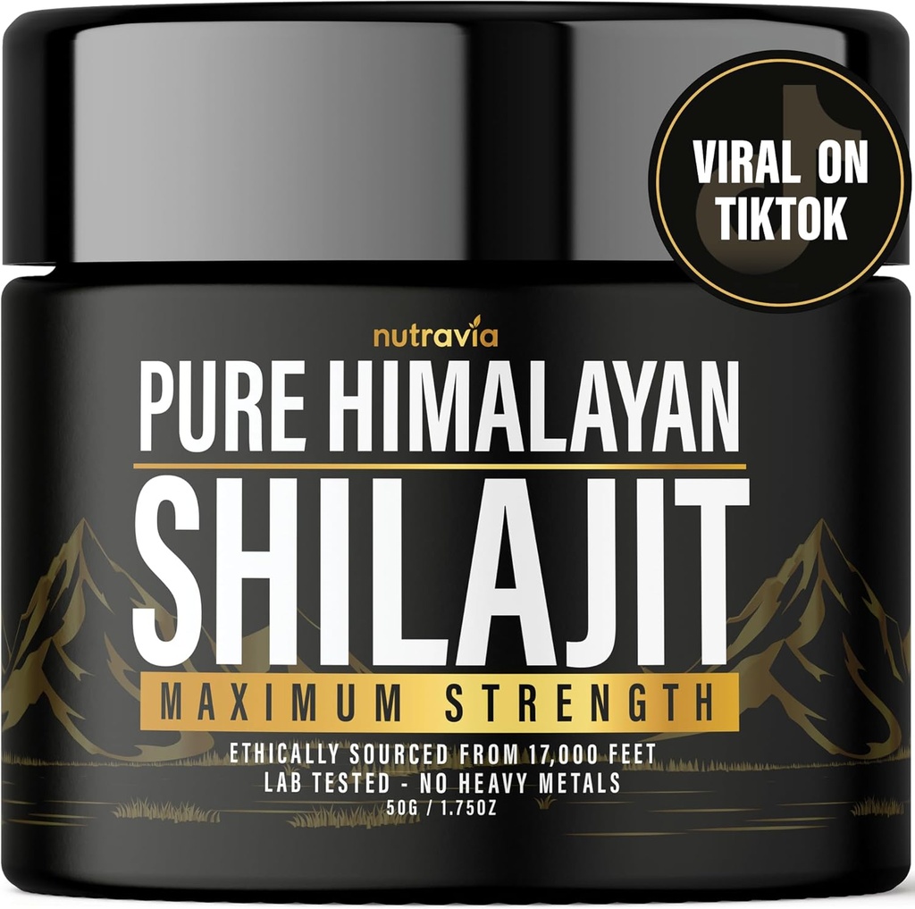 Shilajit Pure Himalayan Organic Resin - Lab natural autentic testat Formula pentru bărbați, Femei - Nu Heavy Metals - 600mg Max Putere cu 85 + Trace Minerale de aur Grad Shilaj Supliment (1 ambalaj)