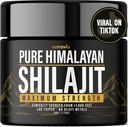 Shilajit Pure Himalayan Organic Resin - Natural Authentic Lab Tested Formula for Men, Women - No Heavy Metals - 600mg Max Strength with 85+ Trace Minerals Golden Grade Shilajit Supplement (1 Pack)