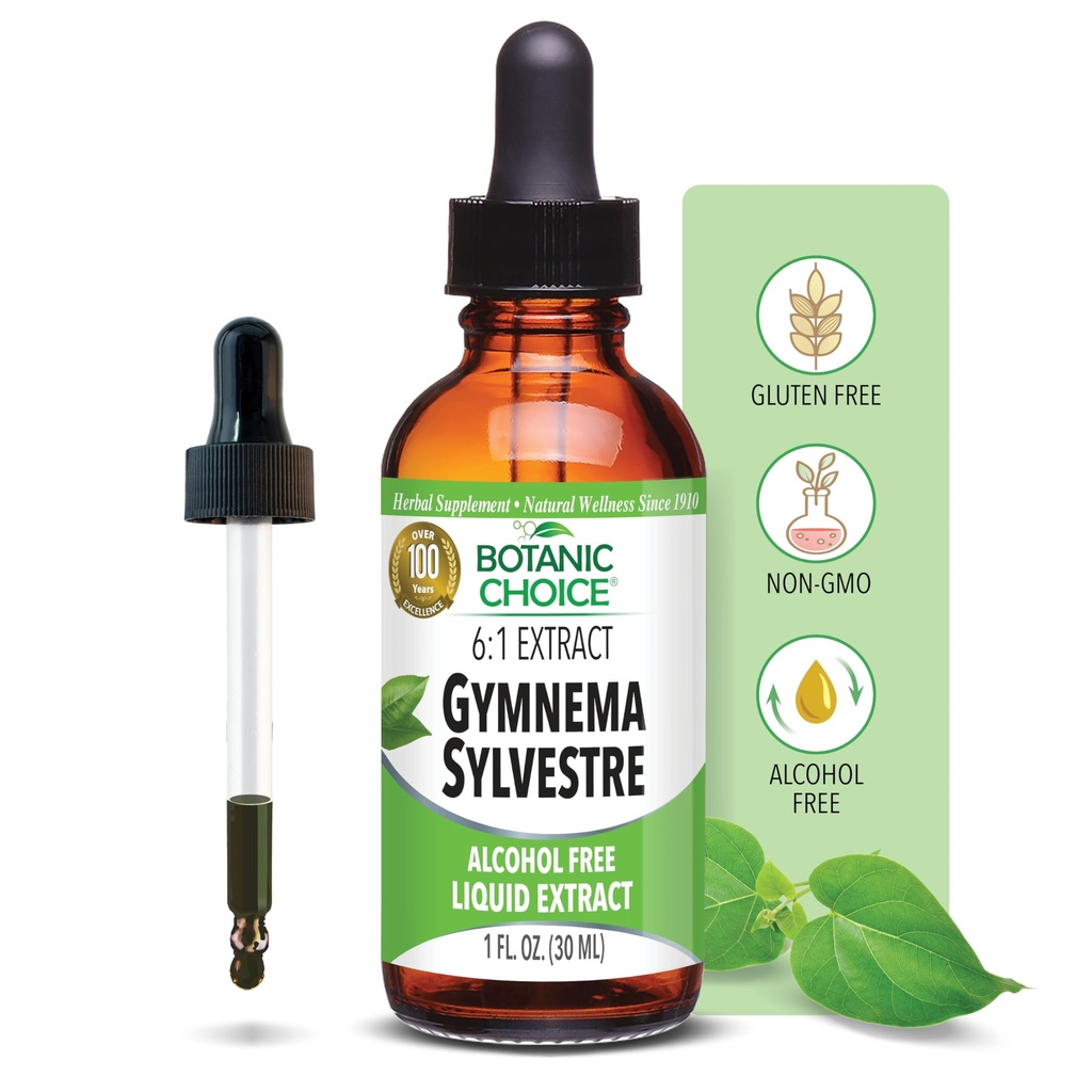 Extract de gimnema Sylvestre-Liquid, fără alcool, gluten gratuit, non-GMO, picurător, flacon- 1 oz
