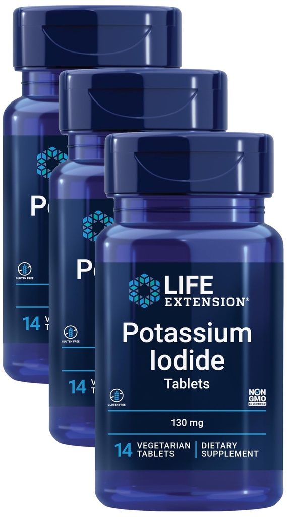 Extensie de viaţă Iod de potasiu 130 mg 14 comprimate (Pachet de 3)