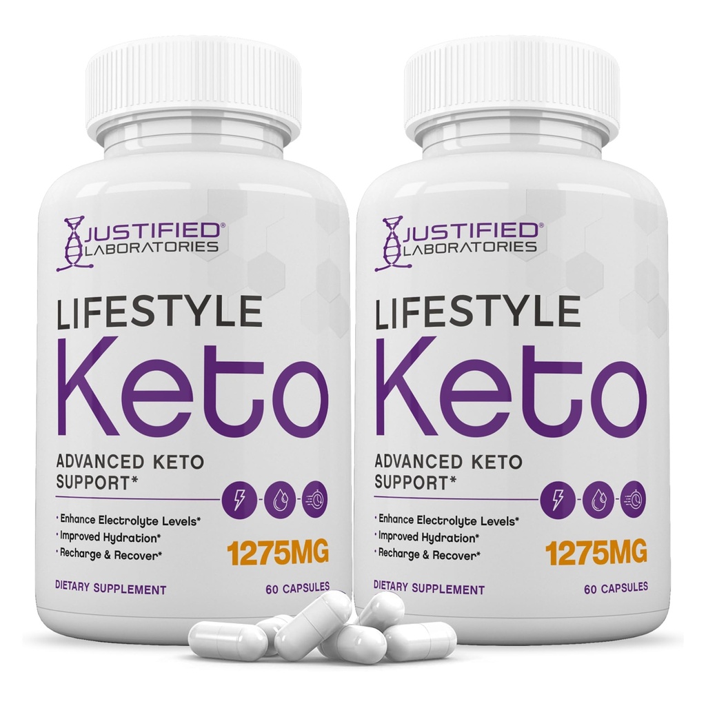 Laboratoare justificate (2 ambalaj Keto pastile stil de viață 1275MG Formula nouă și îmbunătățită conține cidru de mere Oțet extra virgin Olive ulei pulbere verde frunze de ceai 120 capsule