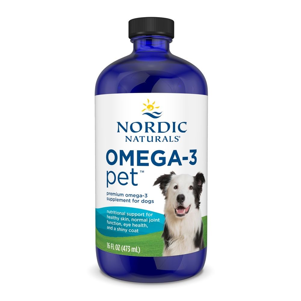 Nordic Naturals Omega-3 Pet, Nearomated - 16 oz - 1380 mg Omega-3 Per Teaspoon - Ulei de pește pentru câini de mare pentru câini foarte mari cu EPA & DHA - Promovează inima, pielea, haina, și sănătatea imună